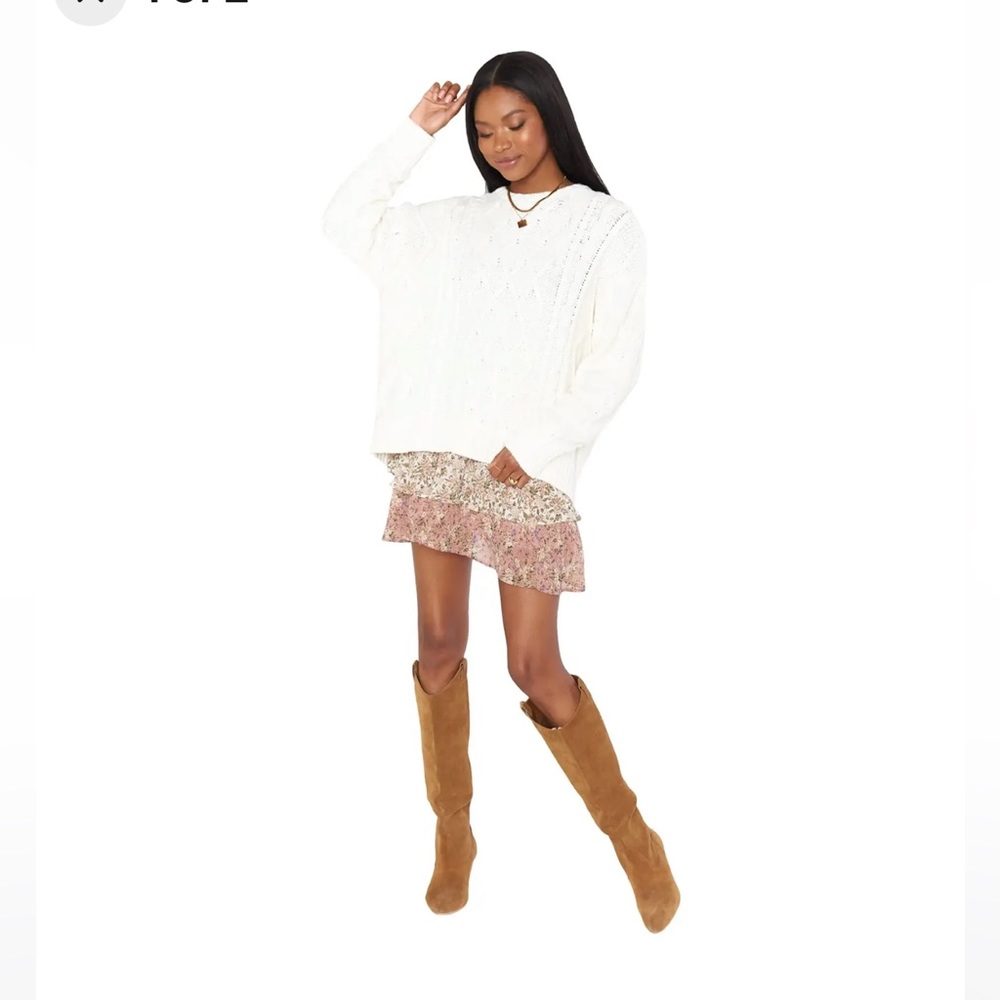 Show Me Your Mumu Day to Day Sweater in Cream Cable Knit